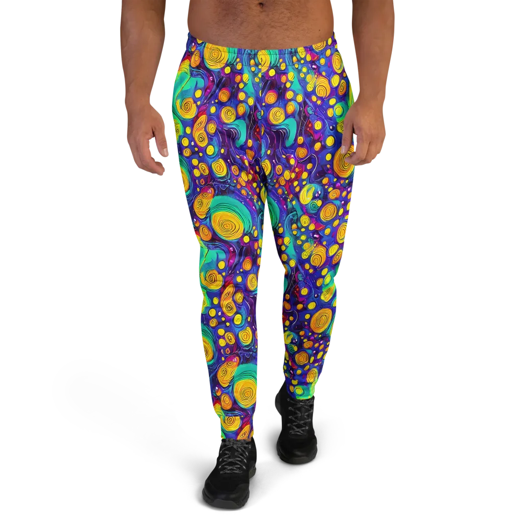Electric Spiral Garden on Men's Joggers — Front