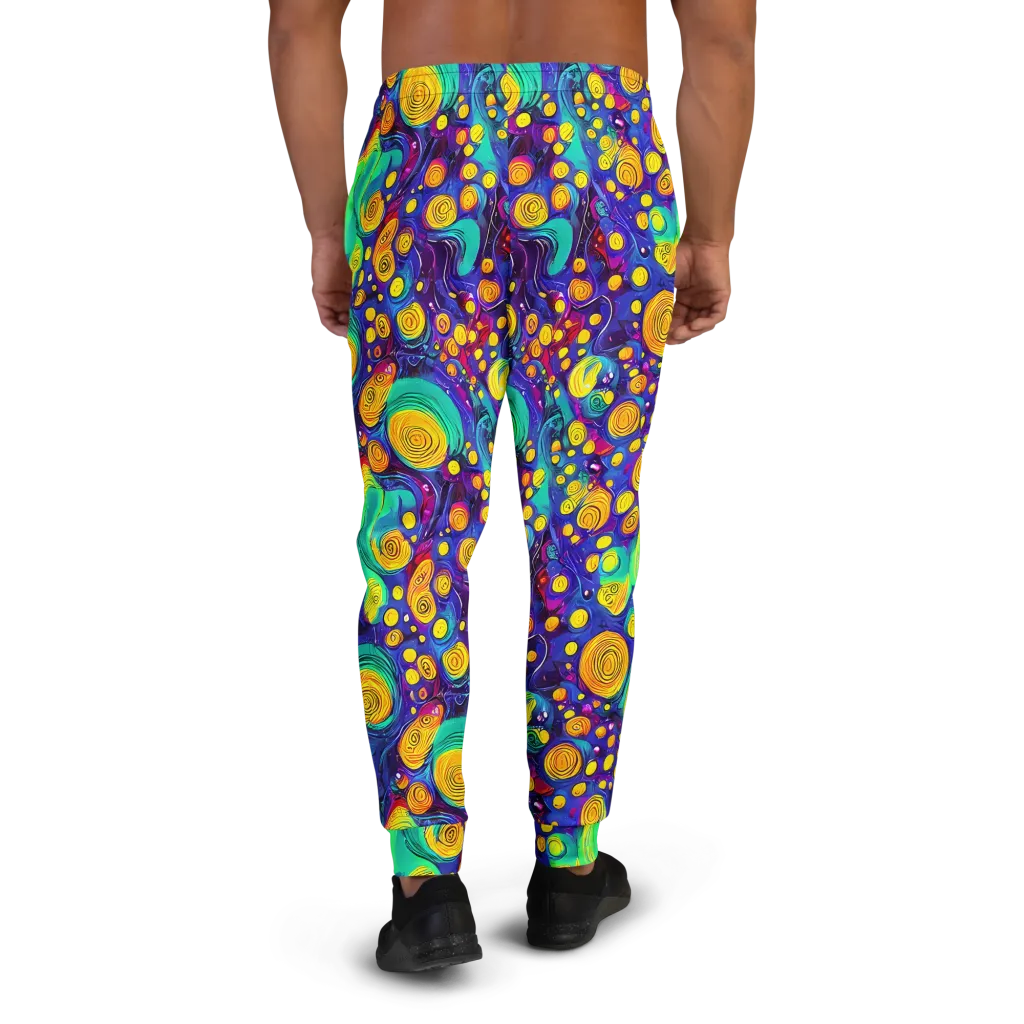 Electric Spiral Garden on Men's Joggers — Back