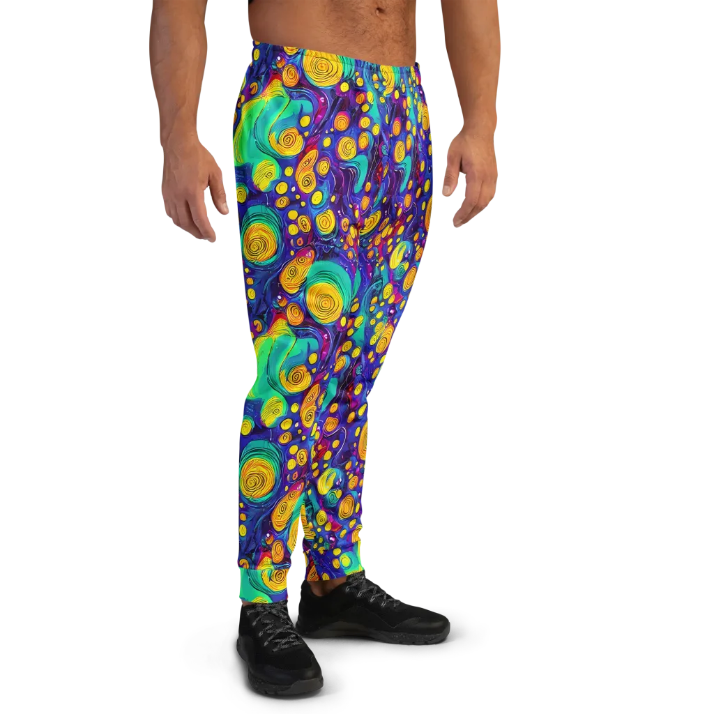 Electric Spiral Garden on Men's Joggers — Right