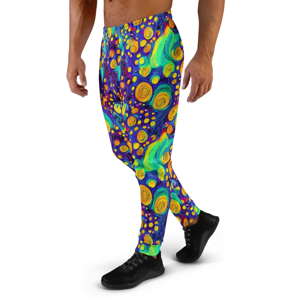 Electric Spiral Garden on Men's Joggers — Left