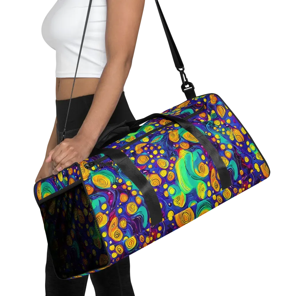 Electric Spiral Garden on Duffle Bag — Front