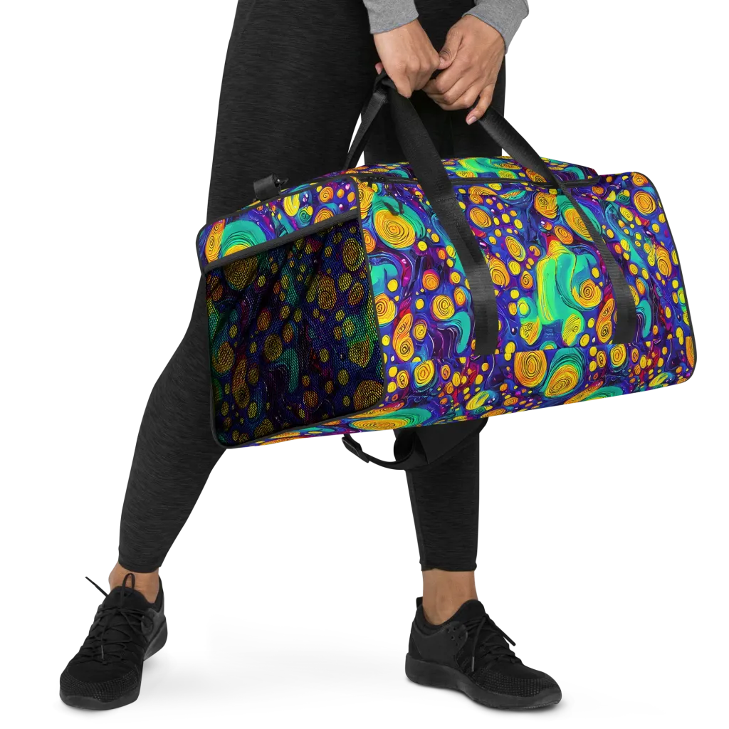 Electric Spiral Garden on Duffle Bag — Right Front