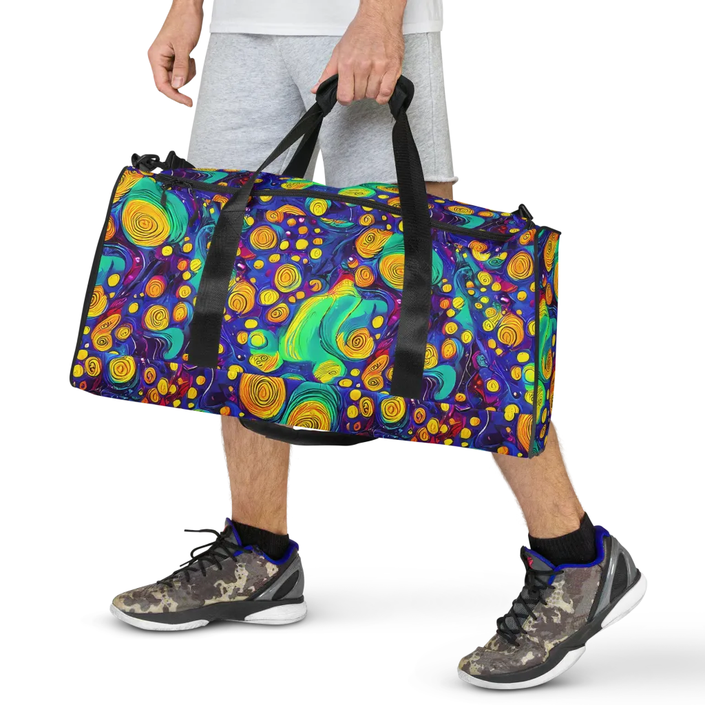 Electric Spiral Garden on Duffle Bag — Front