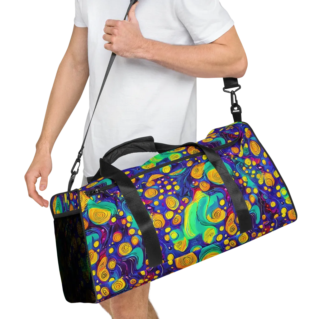 Electric Spiral Garden on Duffle Bag — Right Front