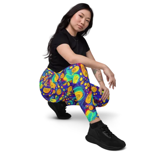 Electric Spiral Garden on a Leggings with Pockets