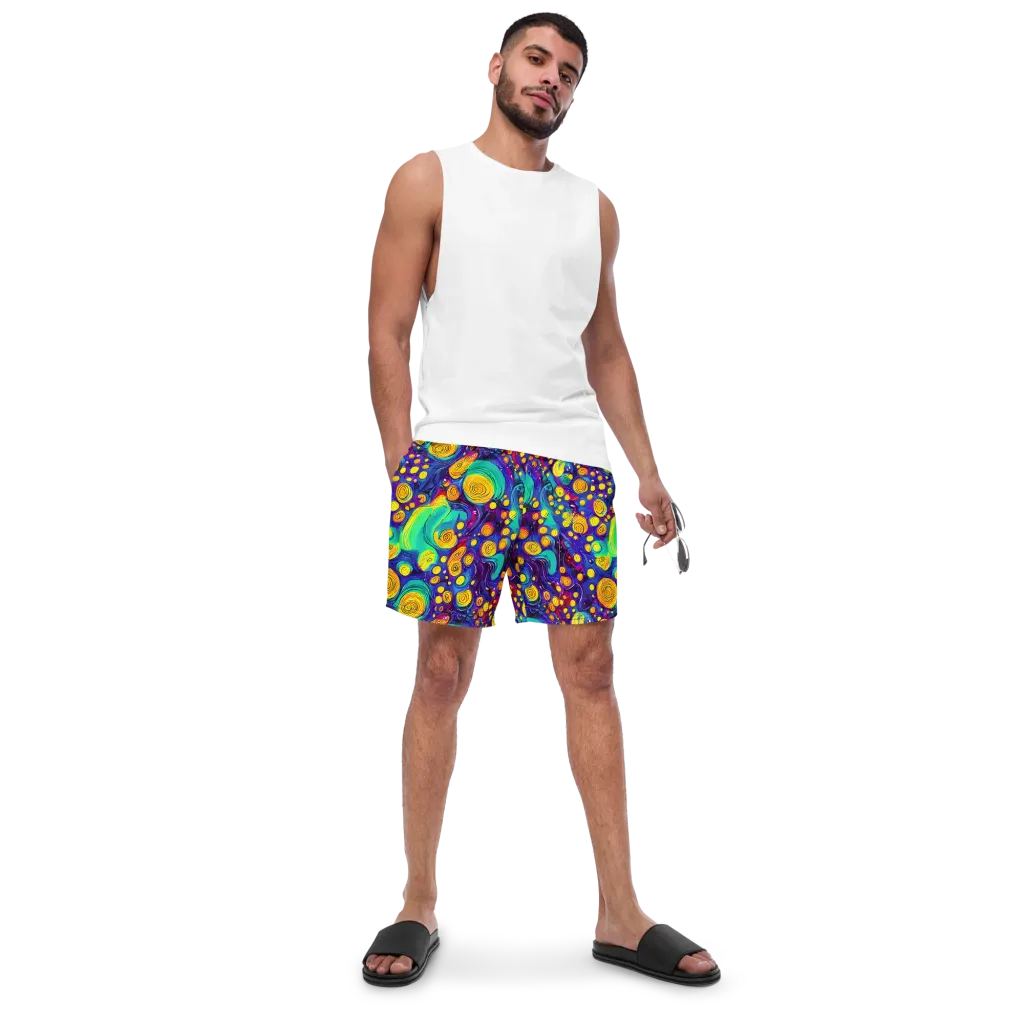 Electric Spiral Garden on Swim Trunks — Front