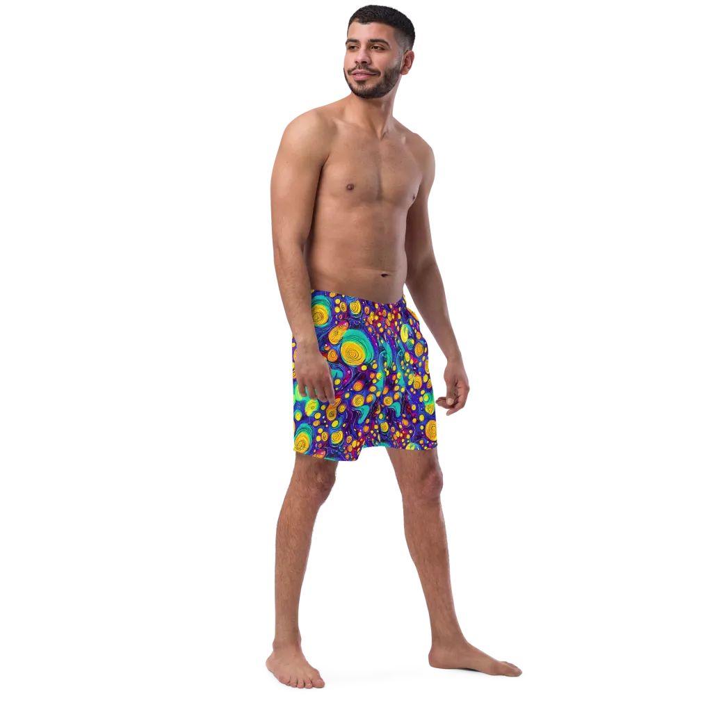 Electric Spiral Garden on Swim Trunks — Right Front