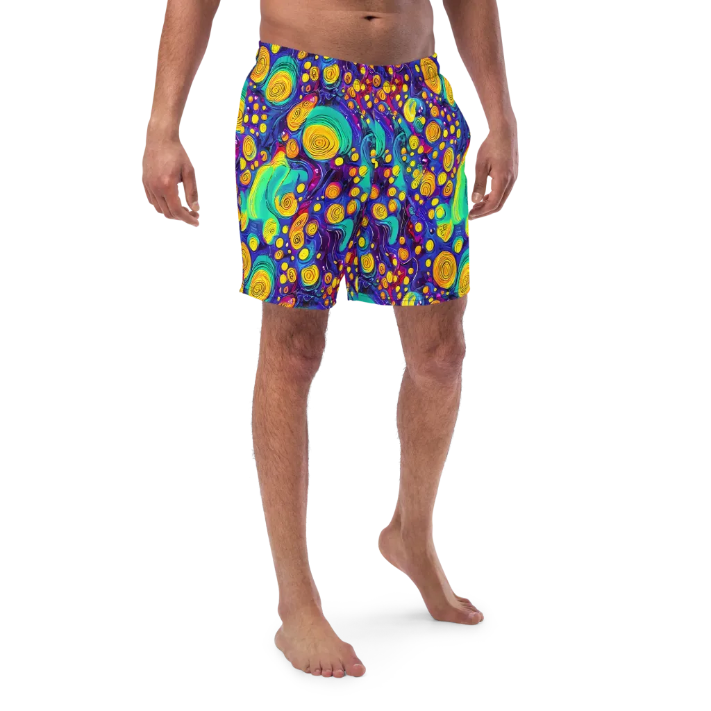 Electric Spiral Garden on Swim Trunks — Front