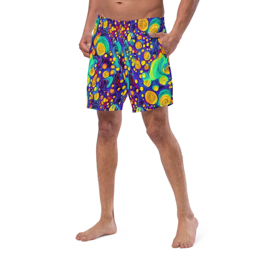 Electric Spiral Garden on Swim Trunks — Left Front