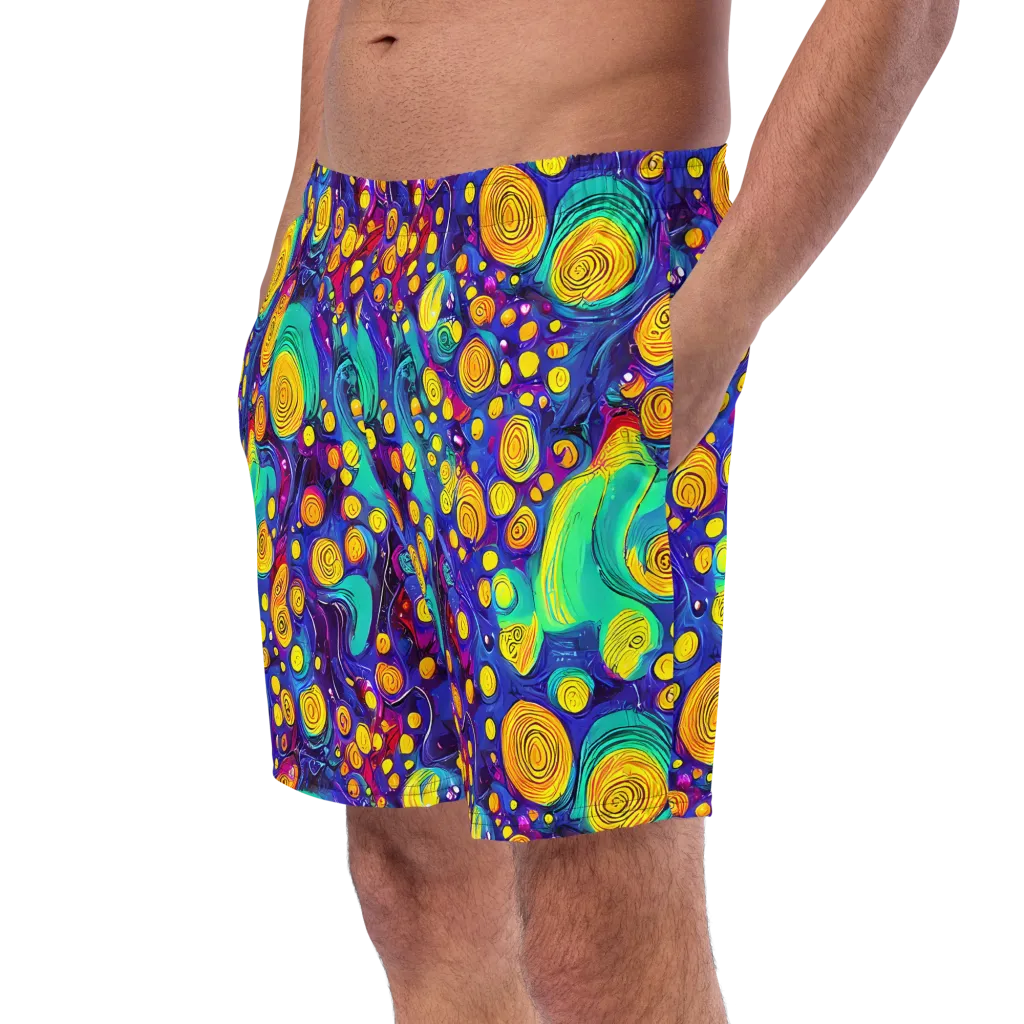 Electric Spiral Garden on Swim Trunks — Left Front