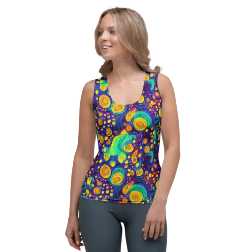 Electric Spiral Garden on a Women's Tank Top
