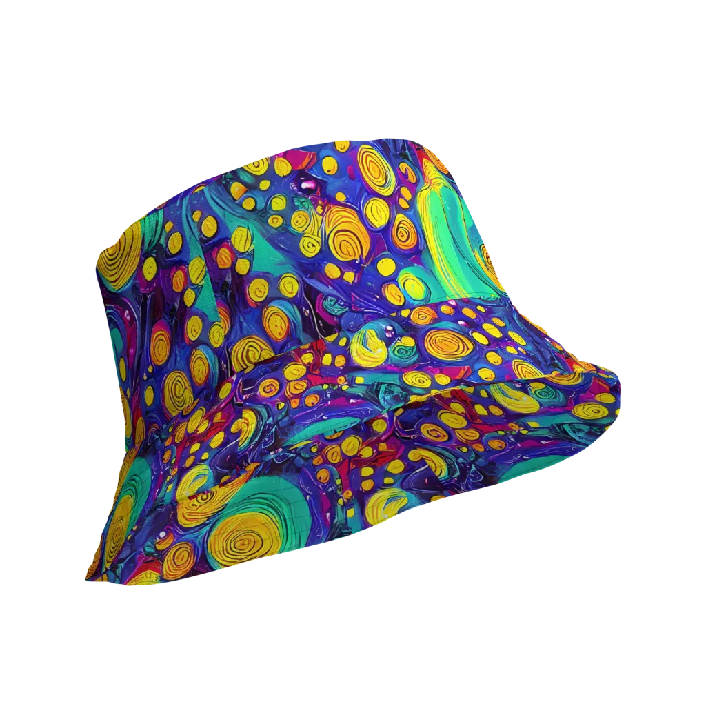 Electric Spiral Garden on Reversible Bucket Hat — Product details Outside