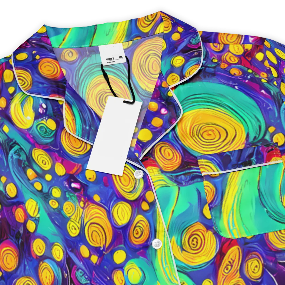 Electric Spiral Garden on Women's Short Sleeve Pajama Top — Product details