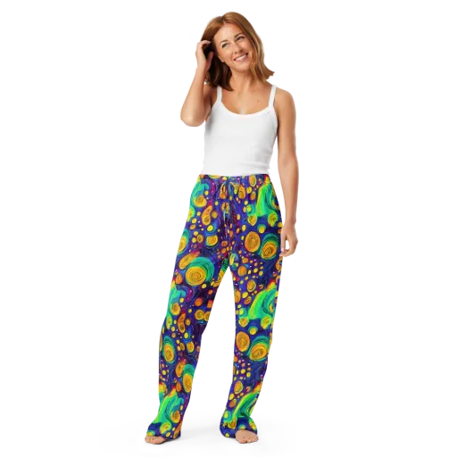 Electric Spiral Garden on a Women's Pajama Pants