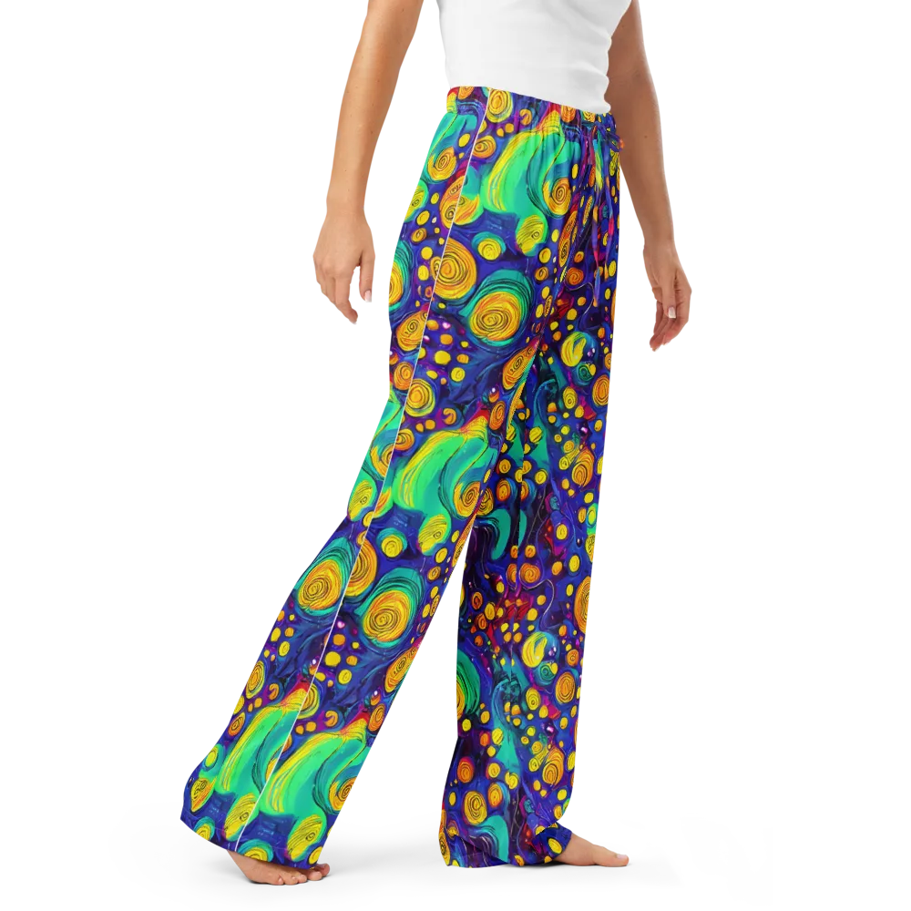 Electric Spiral Garden on Women's Pajama Pants — Right Front