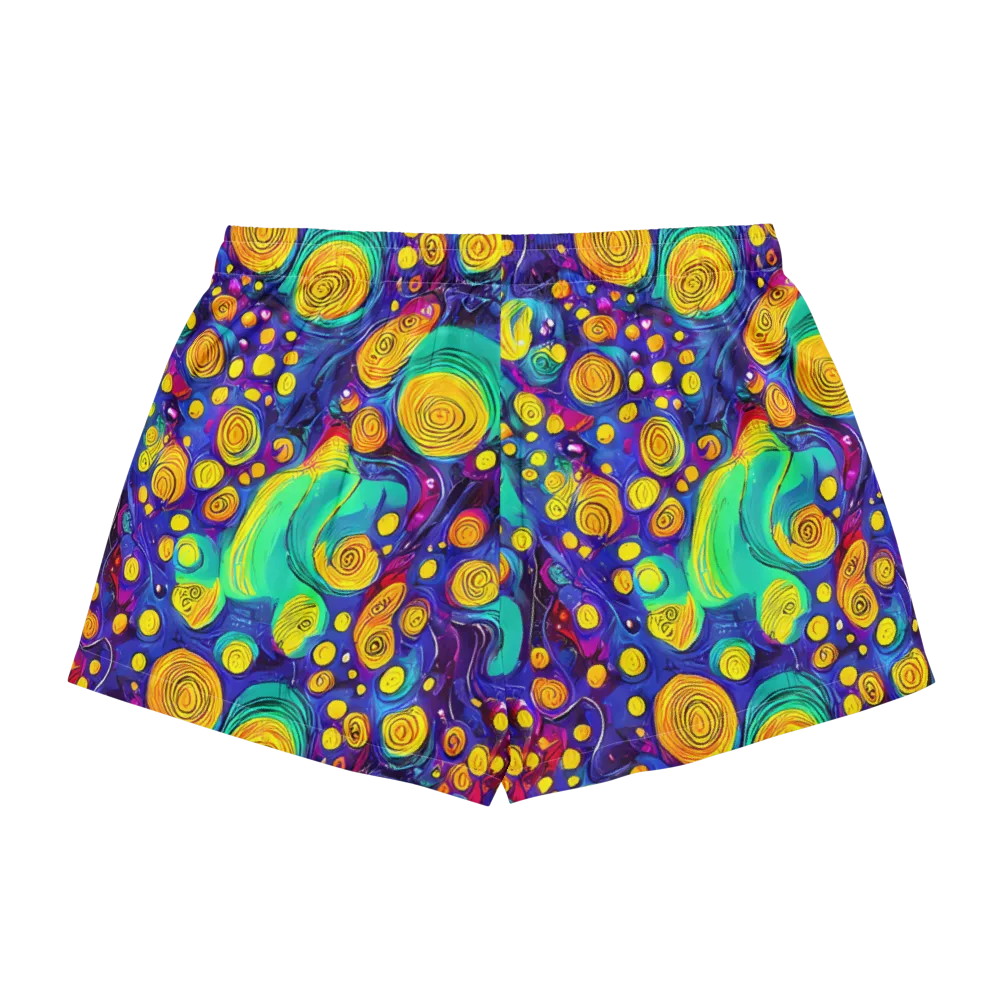 Electric Spiral Garden on Women's Pajama Shorts — Back