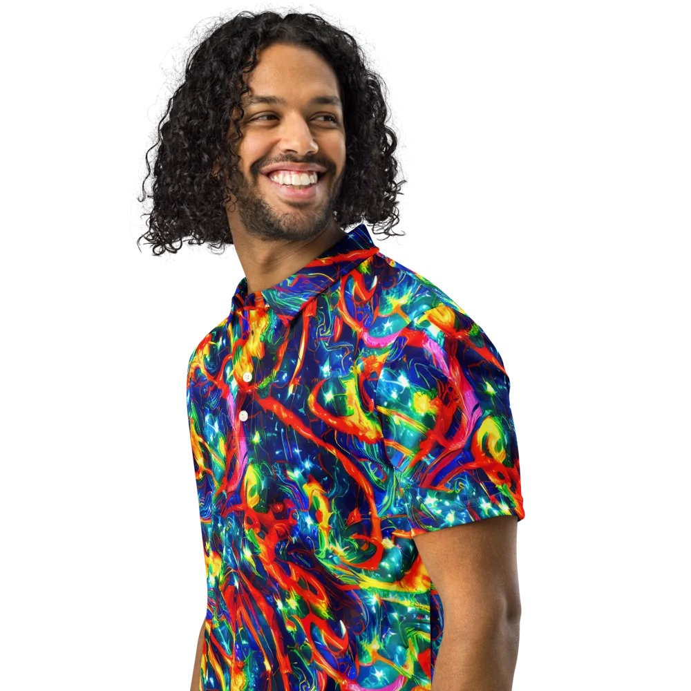 Firedance on Men's Slim Fit Polo Shirt — Left Front