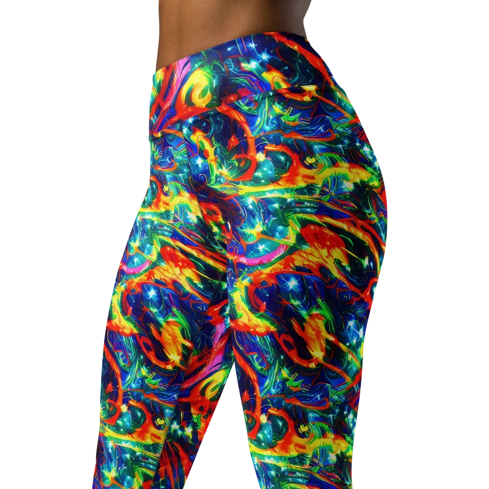 Firedance on Yoga Leggings — Left Front