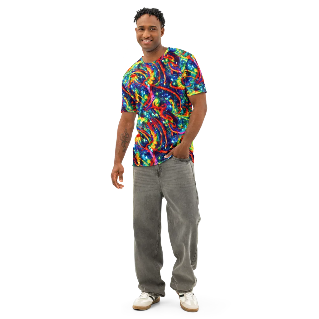 Firedance on Men's Cotton Crew Neck T-Shirt — Front