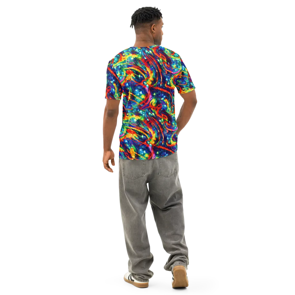 Firedance on Men's Cotton Crew Neck T-Shirt — Back