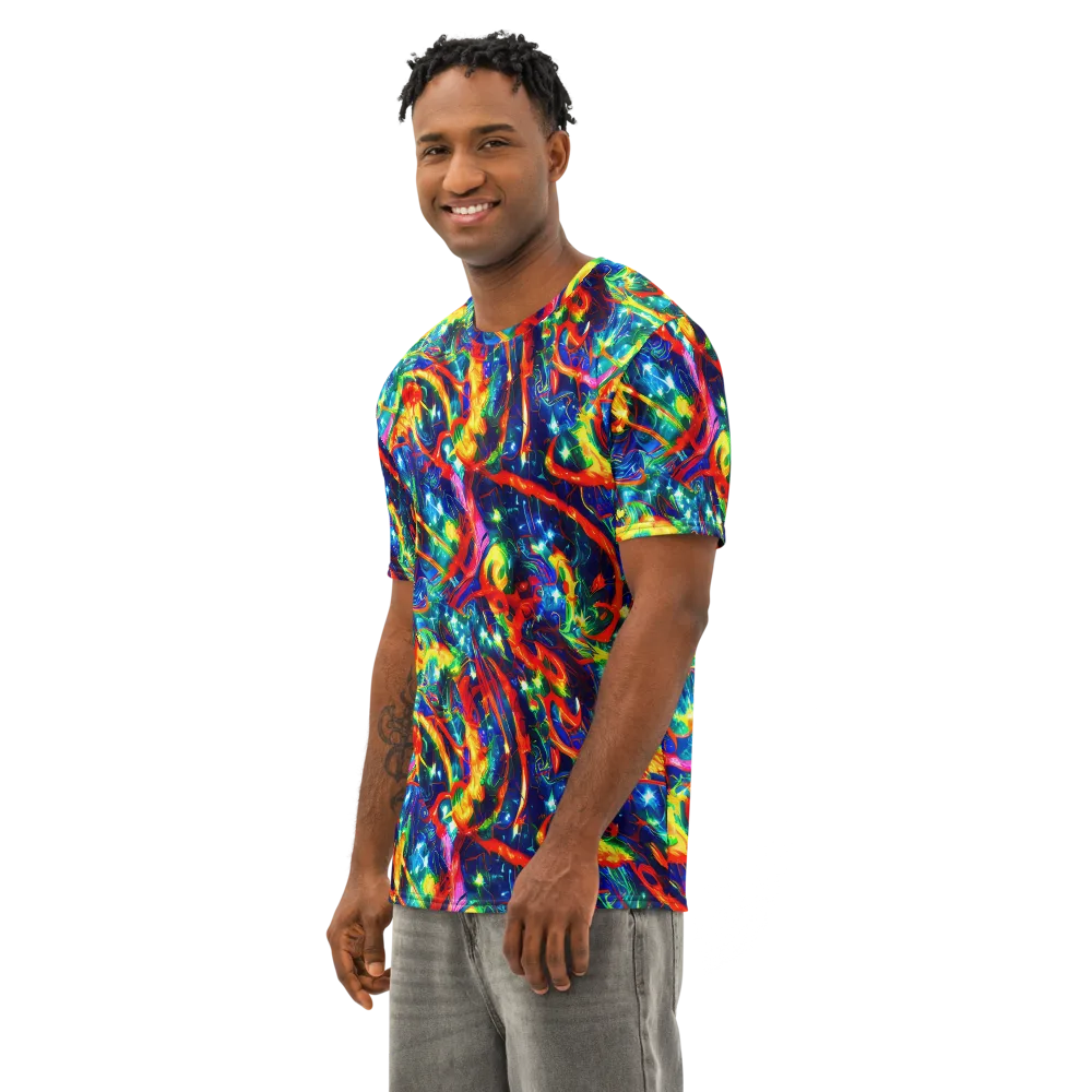 Firedance on Men's Cotton Crew Neck T-Shirt — Left Front
