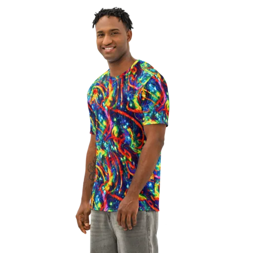Firedance on a Men's Cotton Crew Neck T-Shirt