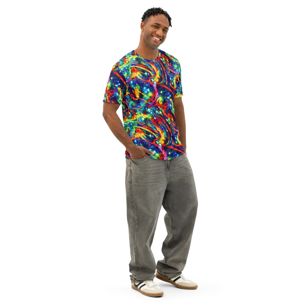 Firedance on Men's Cotton Crew Neck T-Shirt — Right Front