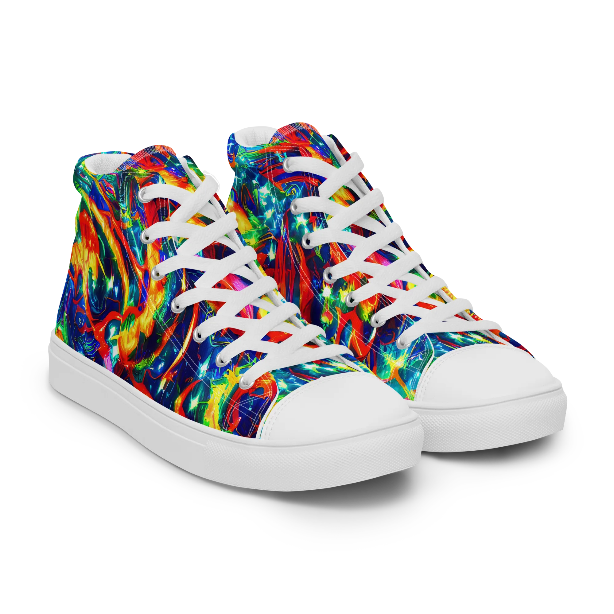 Firedance on Men's High Top Canvas Shoes — Right Front