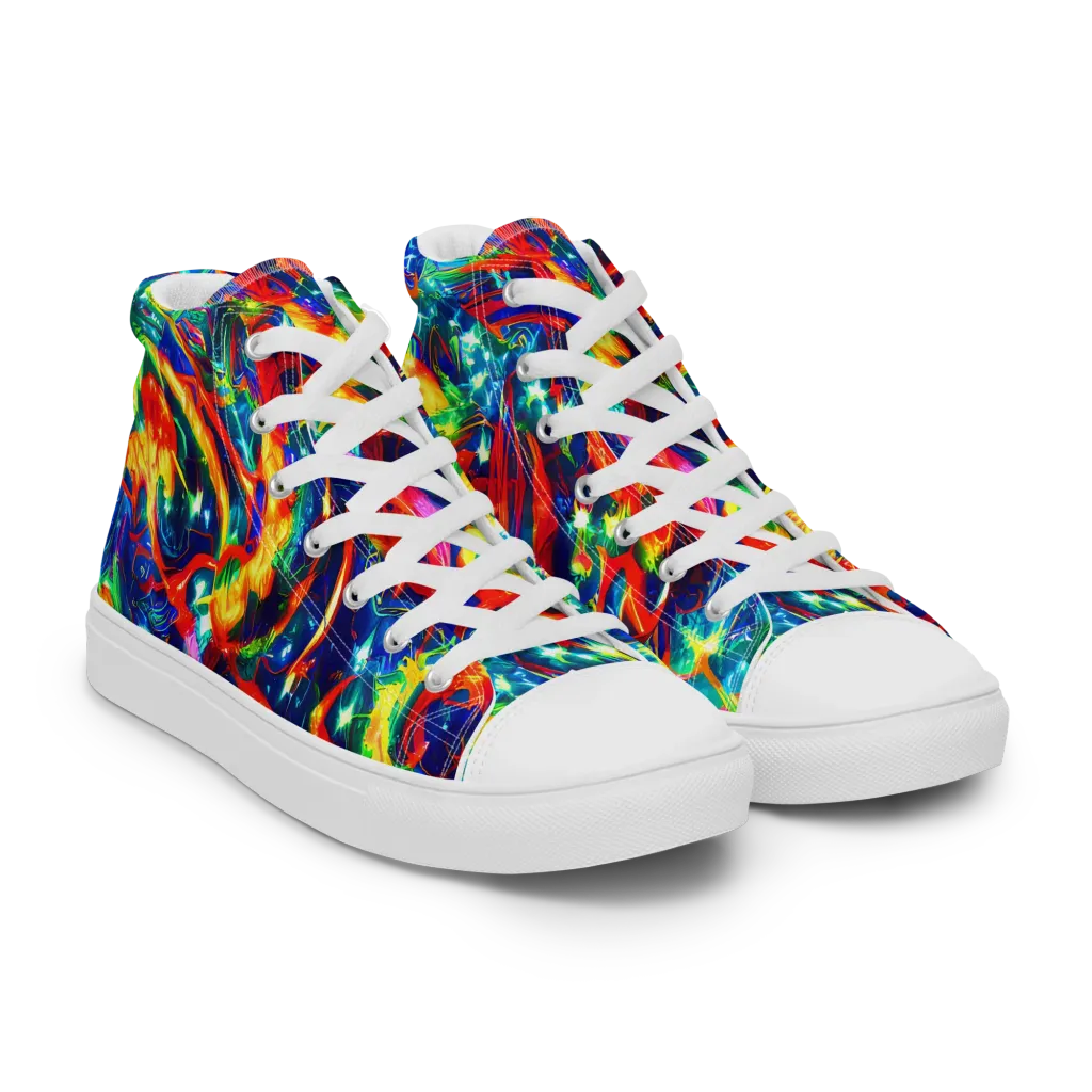 Firedance on Men's High Top Canvas Shoes — Right Front