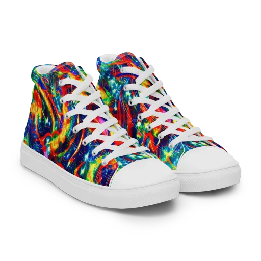 Firedance on a Men's High Top Canvas Shoes