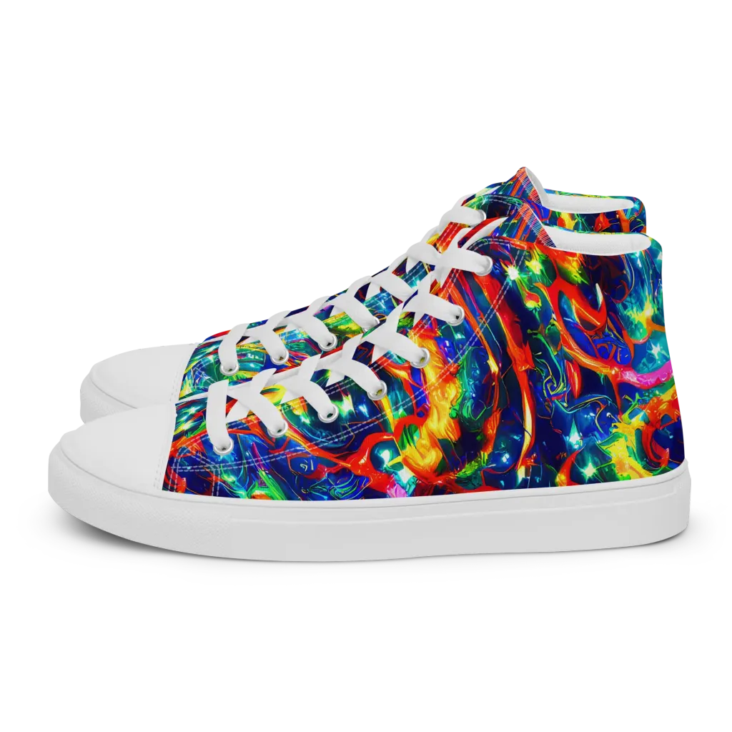 Firedance on Men's High Top Canvas Shoes — Left