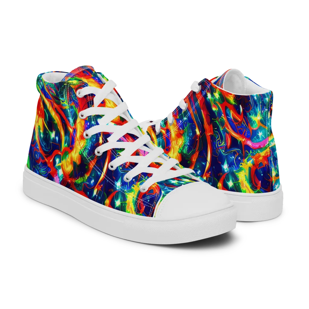 Firedance on Men's High Top Canvas Shoes — Right