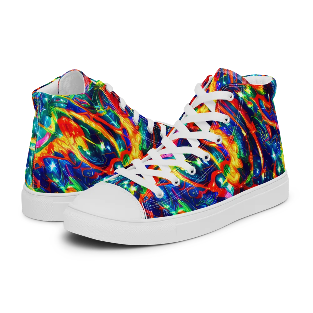 Firedance on Women's High Top Canvas Shoes — Left