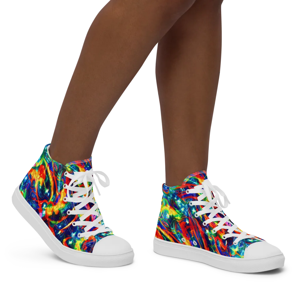 Firedance on Women's High Top Canvas Shoes — Right