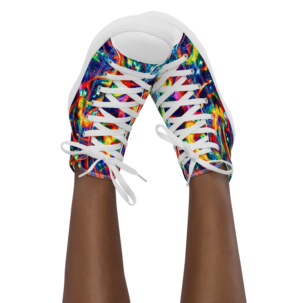 Firedance on Women's High Top Canvas Shoes — Front