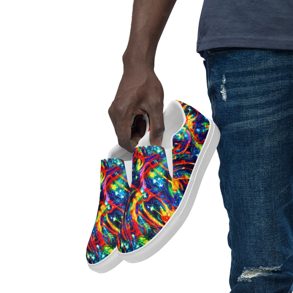 Firedance on Men's Slip-On Canvas Shoes — Left Front
