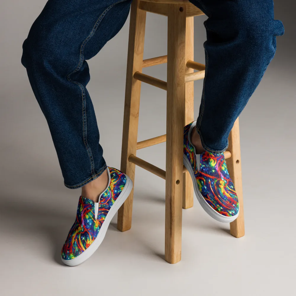 Firedance on Men's Slip-On Canvas Shoes — Front