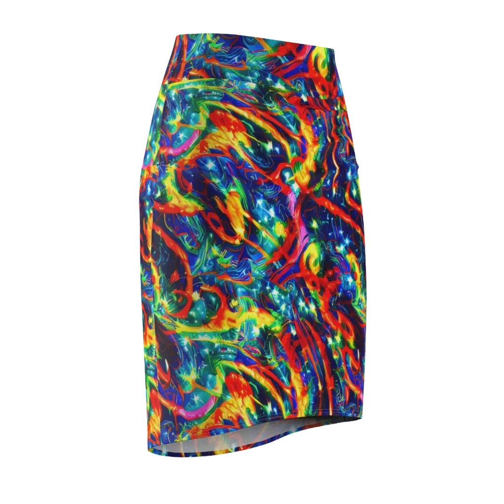 Firedance on Pencil Skirt — Front Side