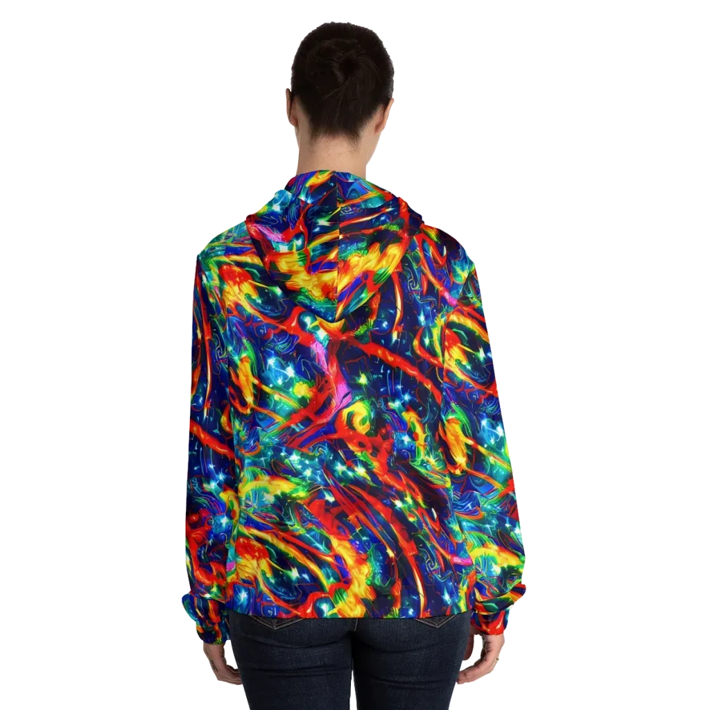 Firedance on Women's Full-Zip Hoodie — Back On Person