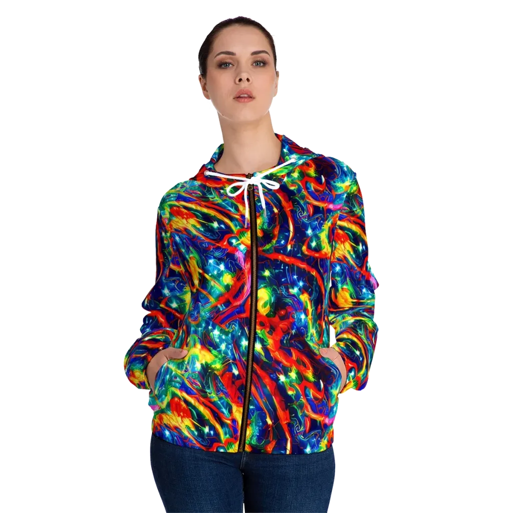 Firedance on Women's Full-Zip Hoodie — Front On Person