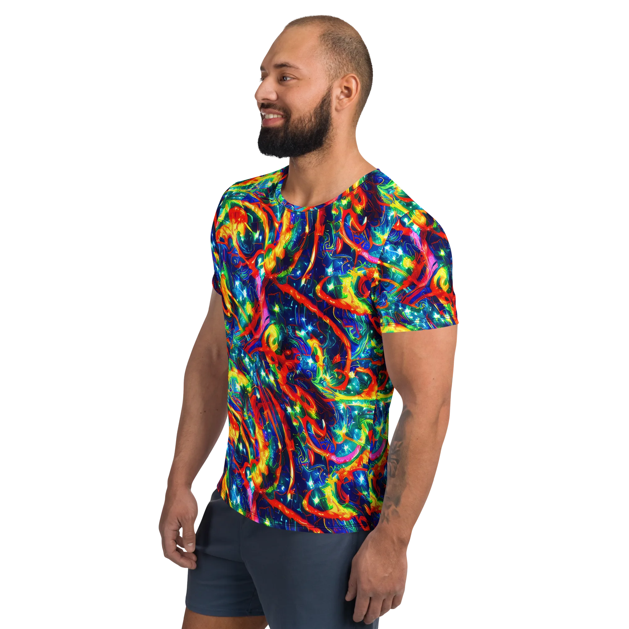 Firedance on Men's Athletic T-Shirt — Left