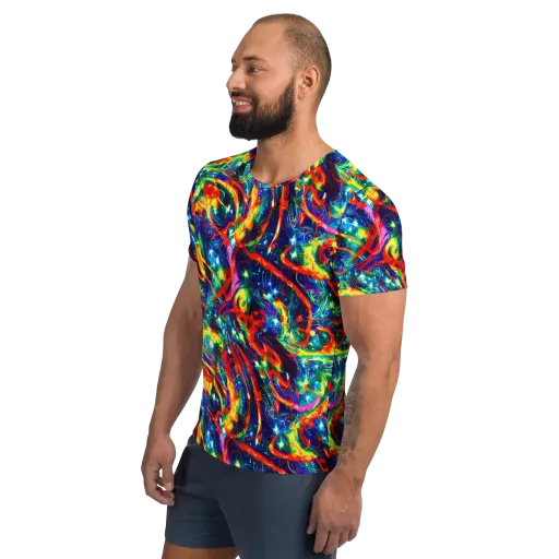 Firedance on a Men's Athletic T-Shirt