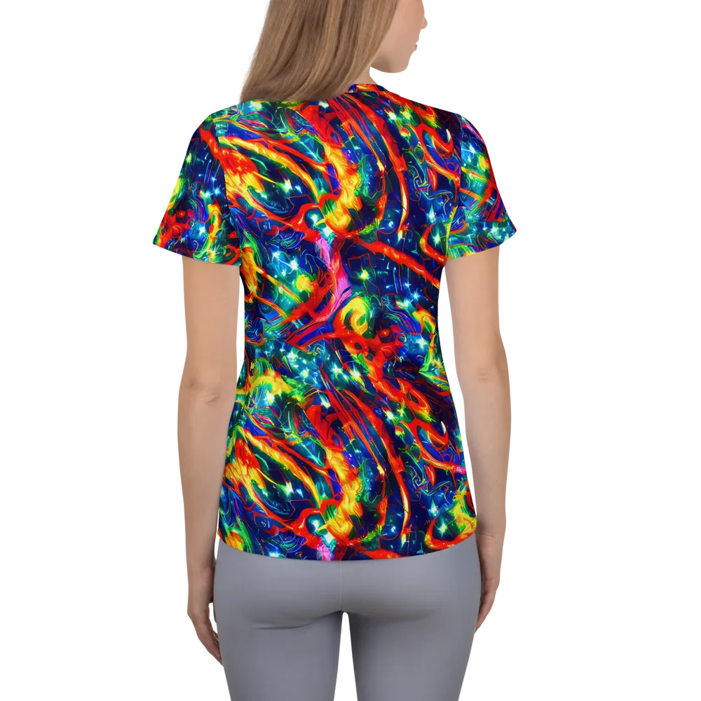 Firedance on Women's Athletic T-Shirt — Back