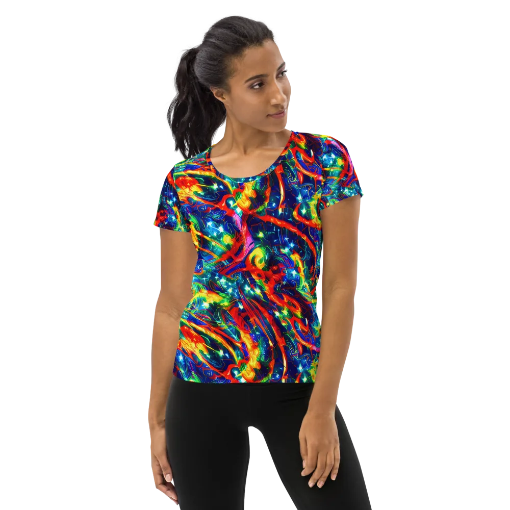 Firedance on Women's Athletic T-Shirt — Front