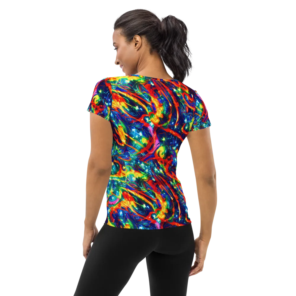 Firedance on Women's Athletic T-Shirt — Back