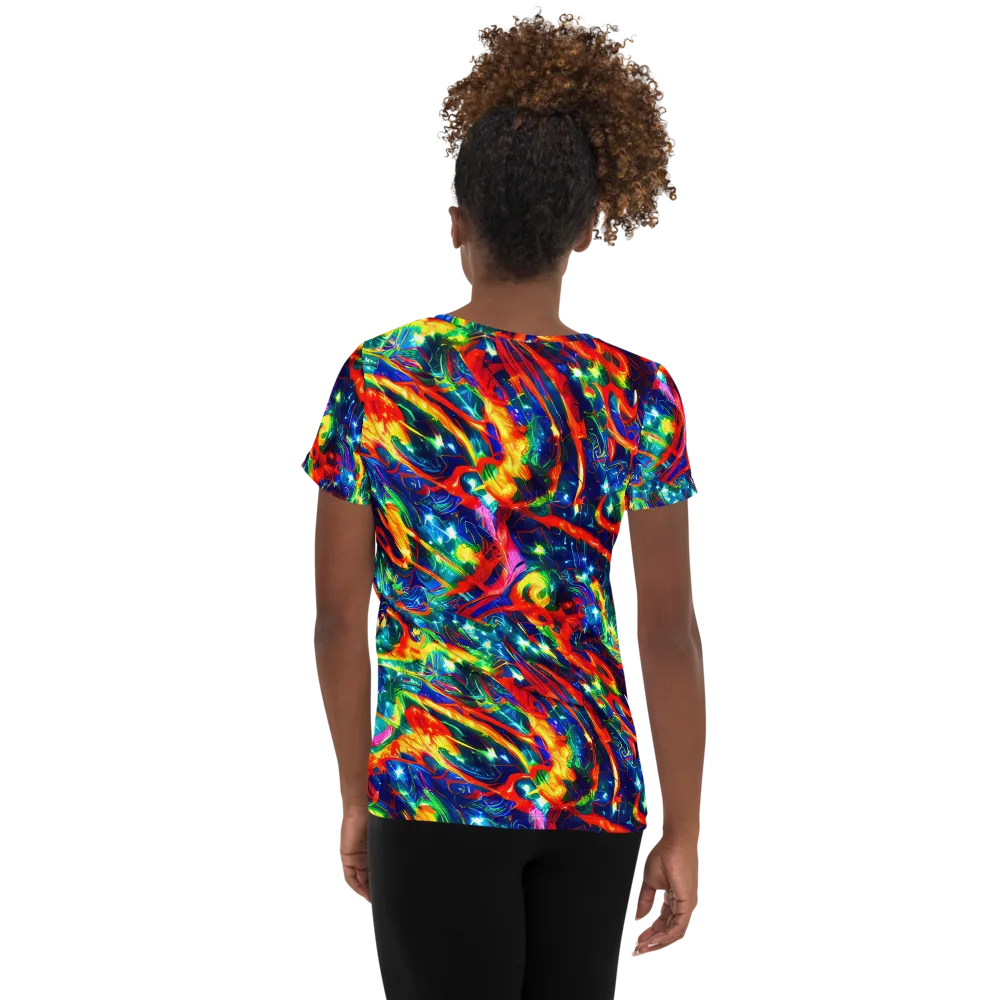 Firedance on Women's Athletic T-Shirt — Back