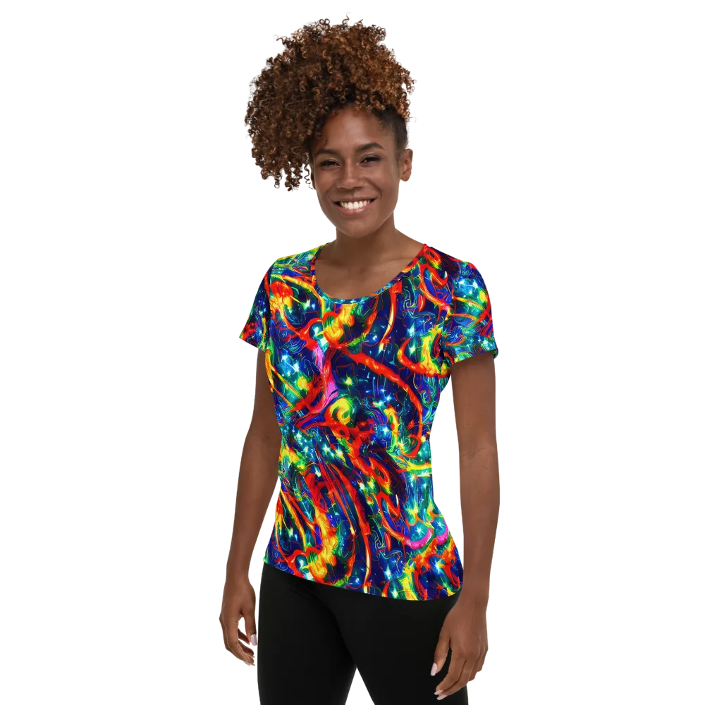 Firedance on Women's Athletic T-Shirt — Left