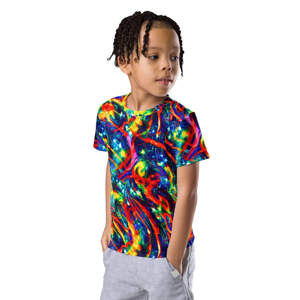 Firedance on Kids Crew Neck T-Shirt — Left Front