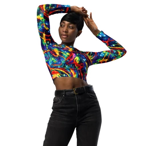 Firedance on a Long Sleeve Crop Top