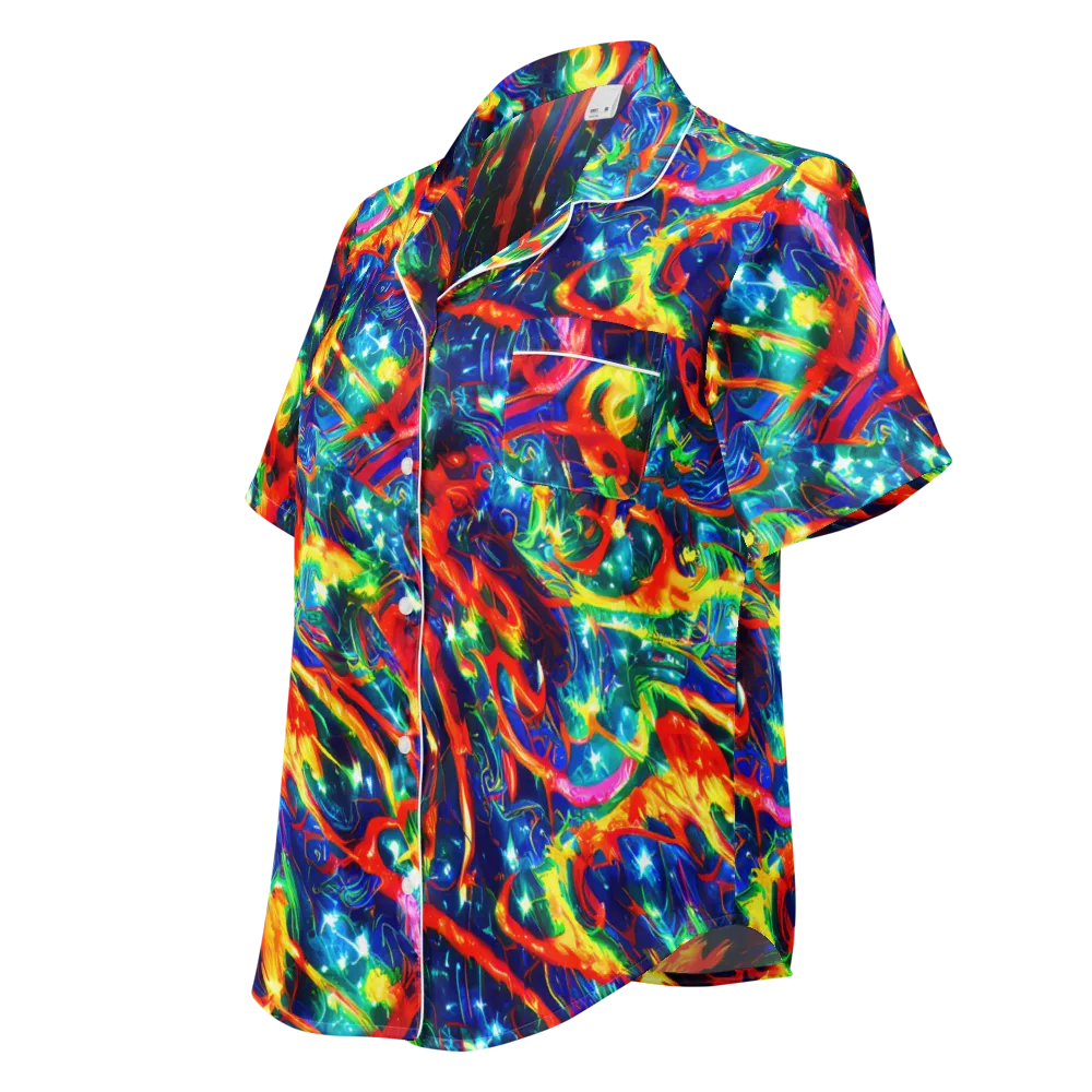 Firedance on Women's Short Sleeve Pajama Top — Left Front